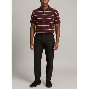 Ecko Unltd Men's Polo Shirt XL‎ Maroon Striped Short Sleeve